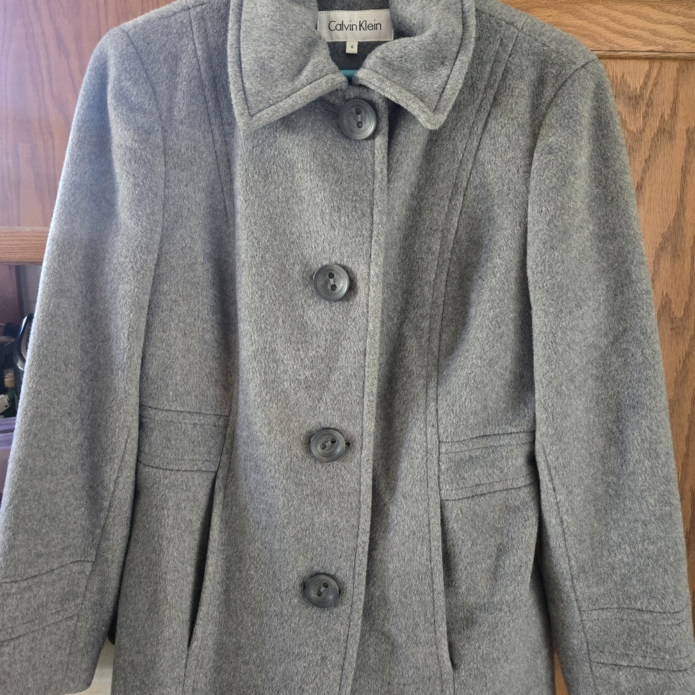Gray Calvin Klein pea coat 6